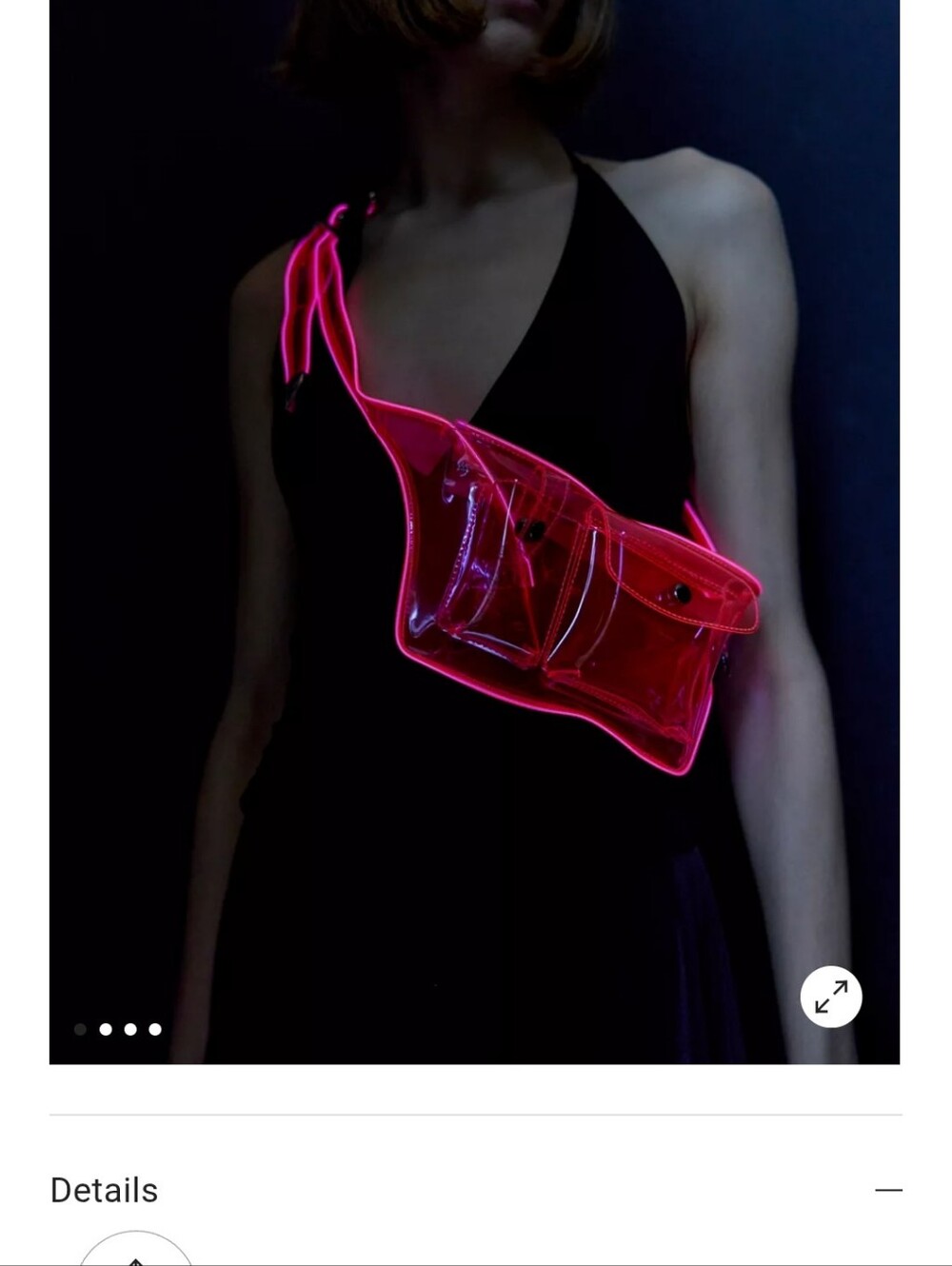 Neon Pink Clear PVC Belt Bag - Picture 4 of 5